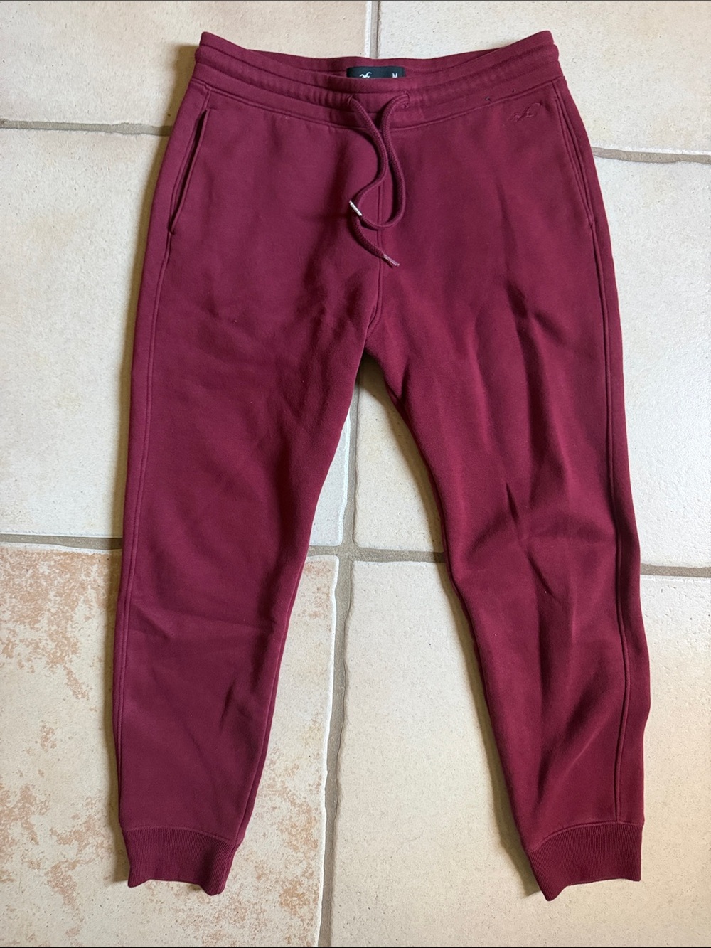 Hollister Men's Maroon Drawstring Joggers